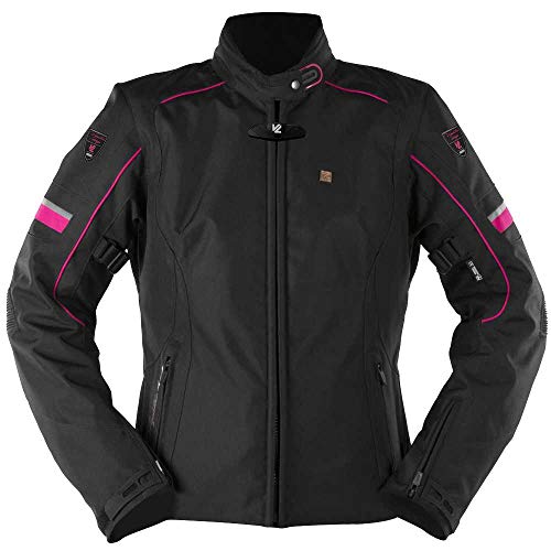 V Quattro Design Livya Damen Jacke, Schwarz/Rosa, Größe XS