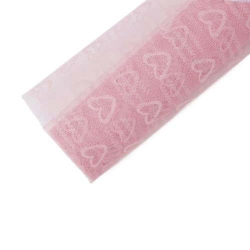 Blumen Geschenkpapier Liebesform, Netz, Blumenstrauß, Geschenkpapier, Geschenkpapier, Garnrolle, Rosenstrauß, Blumenladen-Materialien, 50 cm x 5 Yards(Pink-01)