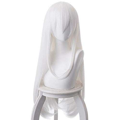 LINLINCD Cosplay wig Re Leben in einer anderen Welt als Zero Ram Echidna Cosplay Perücken 80 cm lange weiße glatte Perücke für Halloween Party Karneval One Size Echidna