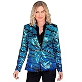 W WIDMANN MILANO Party Fashion - Party Fashion Blazer mit Pailletten für Damen, Schlagermove, Jackett, Animal Print, Festival, Faschingskostüme