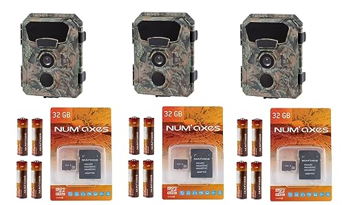 Pack X 3 Packs Trail Camera PIE1066 + Batteries (x4) + 32 GB SD Card