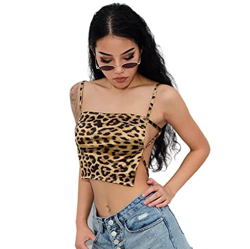 Dessous Sexy Reizwäsche Set Wildes Leopardenmuster Sexy Camisole Tank Top Leopardenmuster S