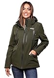 MARIKOO Damen Softshell Jacke Funktionsjacke Outdoor B928 [B928-Cho-Oyu-Dark-Olive-Gr.S]