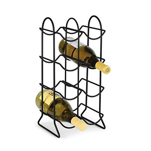 Spectrum Diversified 49710 Townhouse Rack, 8-Bottle Wine Holder Weinregal für die Arbeitsplatte, Küchen-Organizer und Weinflaschen-Aufbewahrung, perfekt für Weinkeller und Hausbar, Stahl, schwarz