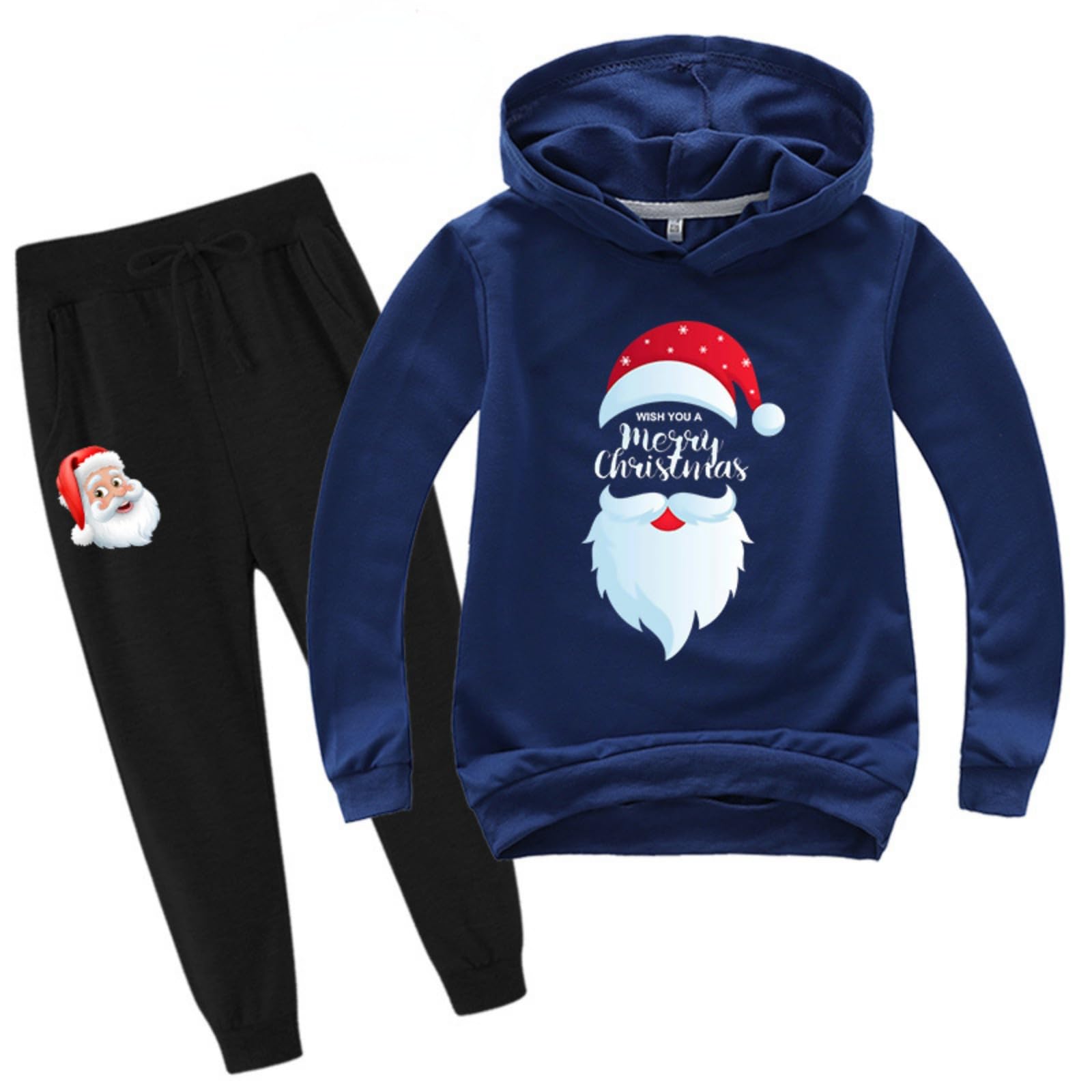 Christmas Cartoon Kinder Pullover Sweatshirt Anzug Unisex Trainingsanzug Sets Hoodie und Jogginghose Anzug für Kinder (Weihnachten10,130)