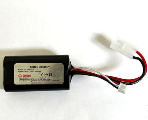 Akkupack 7,4 V 1800 mAh 2-Zellen Li-Ion Akku mit Tamiya Stecker für RC Panzer, RC Baumaschienen, RC Autos, Schwarz