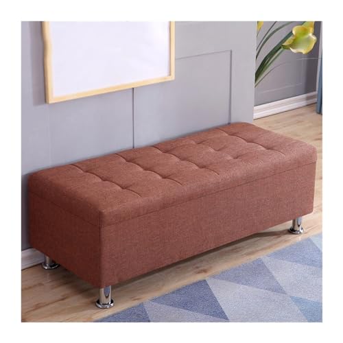 Schuhregal Rechteckiger Sofahocker, Schuhputzhocker, Nachttischhocker, multifunktionaler Aufbewahrungshocker, Hocker for Ankleidezimmer, Umkleidekabine Schuhrschrank(Light brown,120*40*40cm)