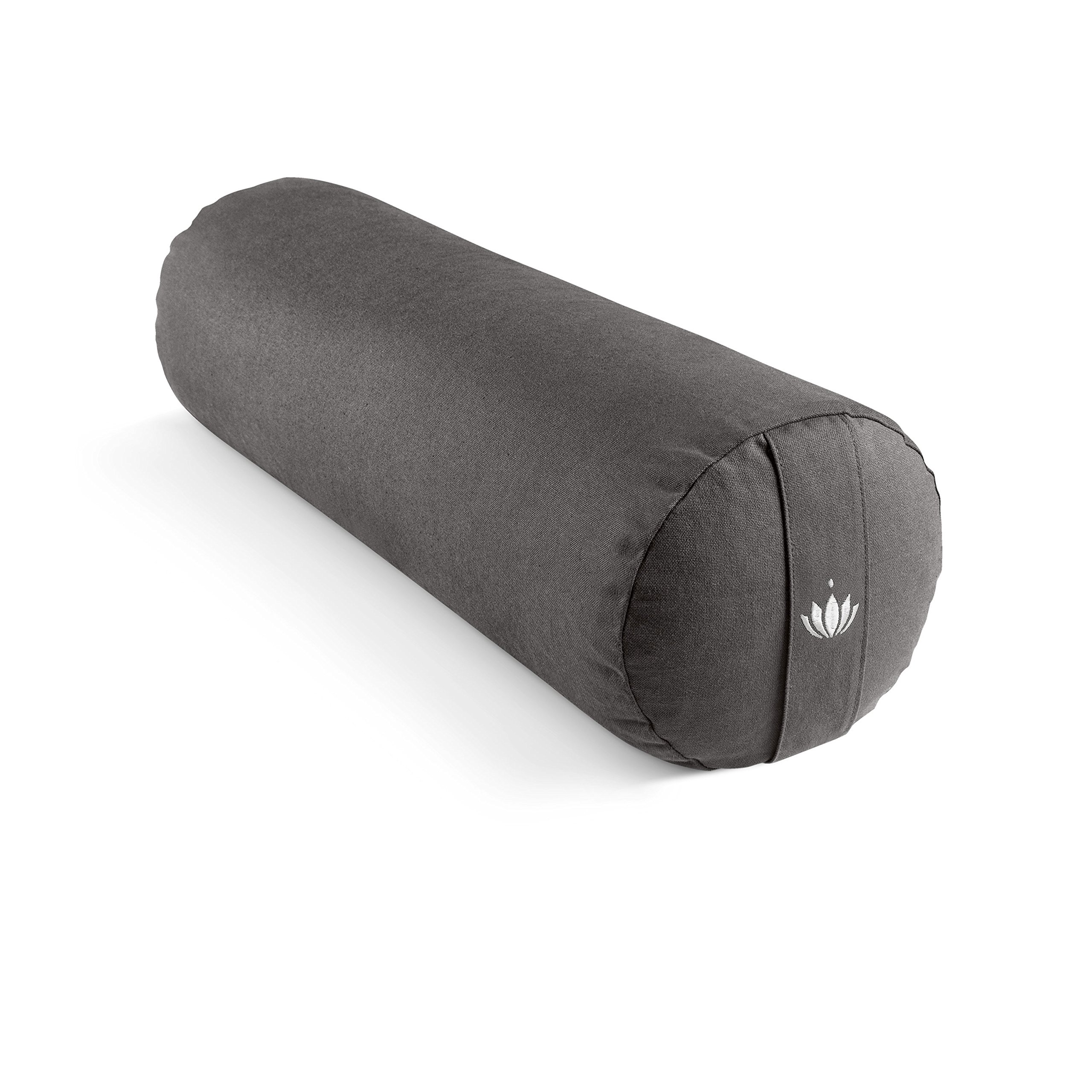 Lotuscrafts Yogarolle für Yin Yoga Ø24 cm - Yoga Rolle mit Dinkelfüllung - Waschbarer Bezug aus Baumwolle - Yoga Bolster Rolle für Restorative Yoga - GOTS Zertifiziert