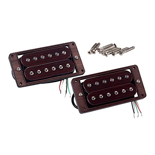 ZENGXUE Halsaufnahme Und Bridge-Pickup Kompatibel Mit E-Gitarre Für Gitarre-Teile Ersatzsatz Von 2 Stück Humbucker Tonabnehmer Set