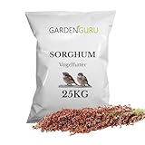 Sorghum Hirse Vogelfutter 25 kg Ergänzung Wildvögel Wellensittich Kanarien kohlenhydrat- und nährstoffreiches, ganzjähriges Vogelfutter Energiequelle für Wild- und Kleinvögel