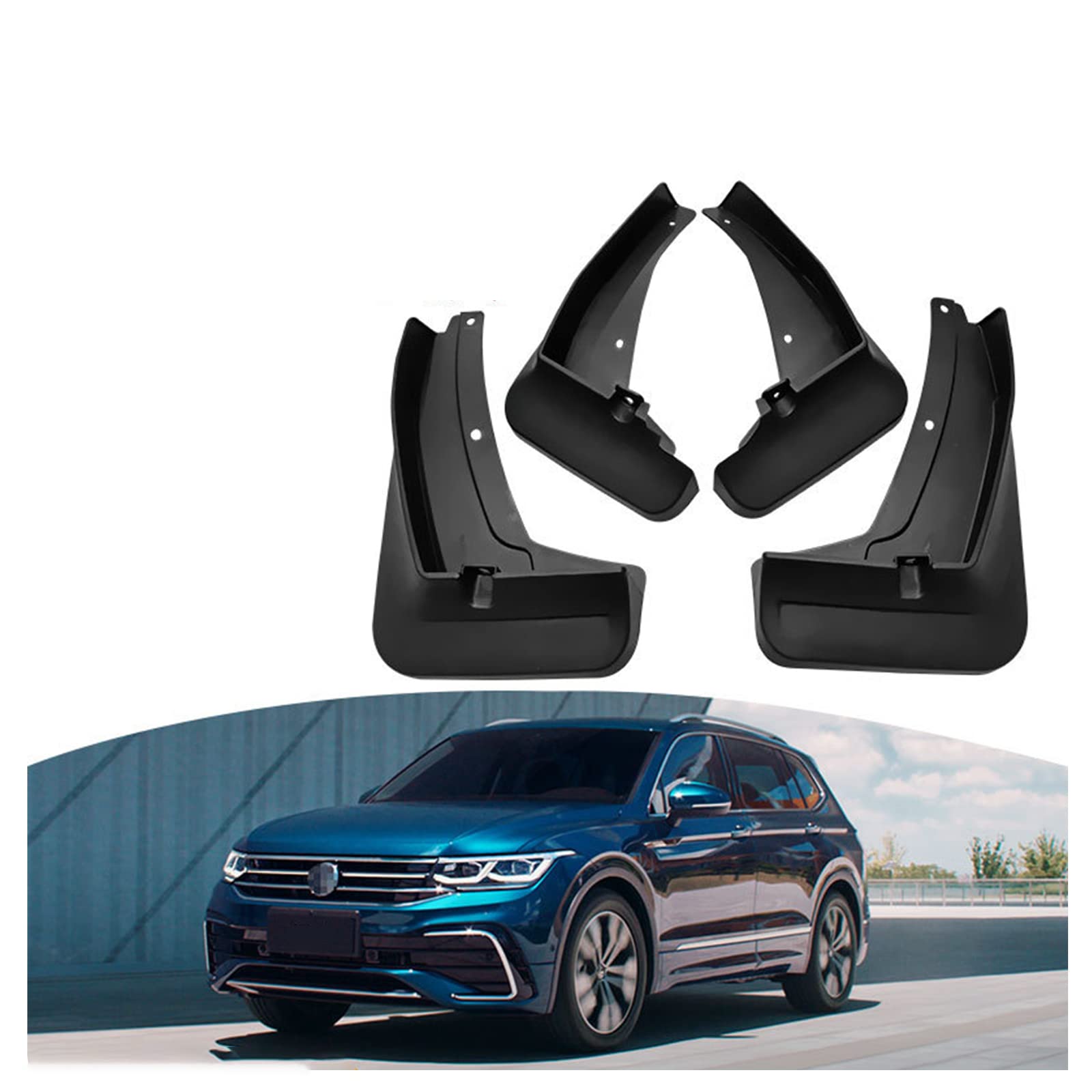 Auto Schmutzfänger Spritzschutz für VW Tiguan L 2019-2022 Kotflügel vorne hinten Kotflügel Kit Rad Reifen Kotflügelverbreiterungen Schmutzfänger 4-PC Vollschutz Auto Zubehör, gratis Autoschwamm