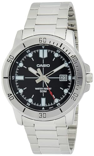 Casio MTP-VD01D-1EV Men's Enticer Stainless Steel Black Dial Casual Analog Sporty Watch