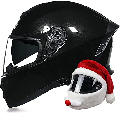 Motorradhelm Integralhelm Mit Doppelvisier Mopedhelm DOT/ECE-Zertifiziert Fullface Helm Rollerhelm Integral-Rennmotorradhelm Moped Street Bike Racing Sturzhelm Unisex (Color : I, Größe : L=59-60cm)