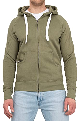 Happy Clothing Herren Kapuzenjacke mit Zip, Größe:XXL, Farbe:Olivgrün