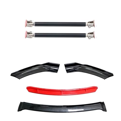 Splitter 4 STÜCKE Universal ABS Kunststoff Kohlefaser Autozubehör Auto Vorderen Stoßfänger Lip Body Kit Spoiler Splitter Diffusor Splitter Frontlippe(15cm Black 6)