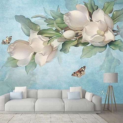 XLMING Kap-Jasmin (Gardenia Jasminoides) 3D Tapete Home Dekoration Wohnzimmer Sofa Schlafzimmer Tv Hintergrund Wand-200cm×140cm