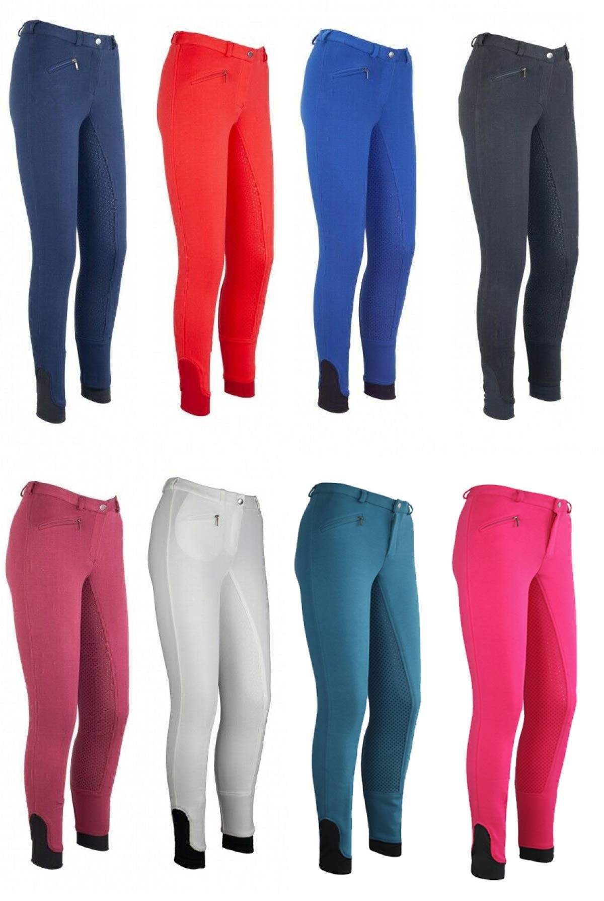 RL24 - Kinder-Reithose Flex Basicline | Reiterhose für Mädchen & Jungen | Silikon-Vollbesatzreithose | hautfreundlich, atmungsaktiv & elastisch | Reitleggings in Weinrot in Größe 140