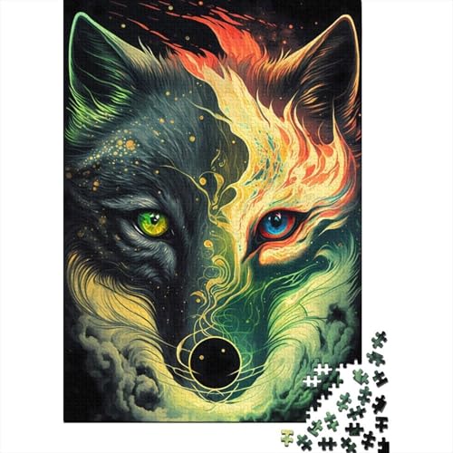 Wolf-Holzpuzzle für Erwachsene und Jugendliche von Art Jigsaw Puzzles für Erwachsene 1000 Teile Holzpuzzle für Erwachsene und Jugendliche 75x50cm