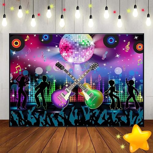 Disco Fieber tanzen Leuchtend neon bühnen Hintergrund Geburtstag Hintergrund Party Foto Dekoration Fotografie kulissen Banner 350x230cm