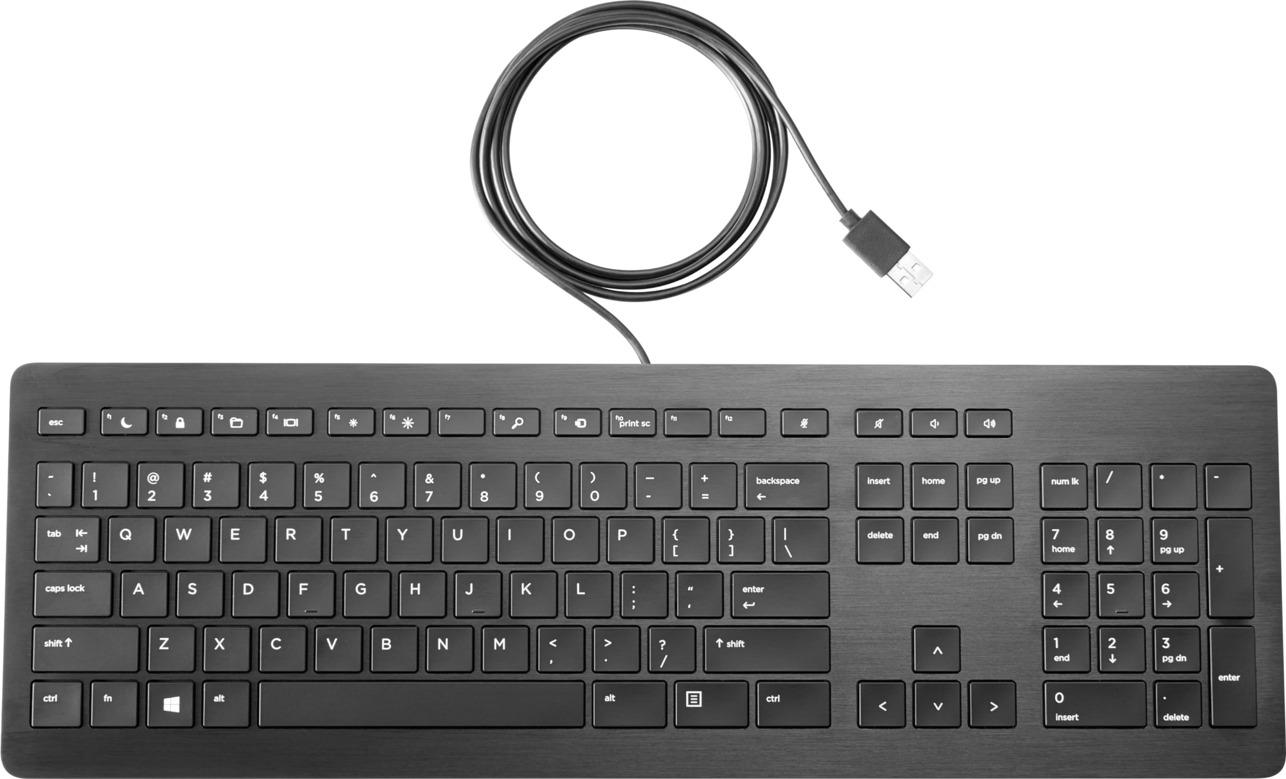 HP Z9N40AA Premium USB-Tastatur (Standard, Verkabelt, USB, Membran-Schlüsselschalter, Schwarz), QWERTZ Tastaur in Deutschland