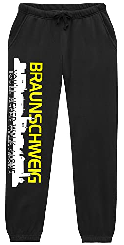 Braunschweig Skyline Jogginghose | Fussball Skyline Braunschweig Hose Herren Ultras Sporthose Freizeithose | (L)