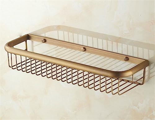 YIHANSS Duschregal, Antik-Messing, Wandmontage, Badezimmer-Aufbewahrung und -Halter, Messing, Duschkorb, Regal, Badezimmer-Organizer