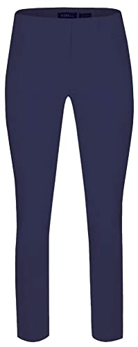 Robell Style ROSE09 – Bequeme, stretchige 7/8 Damenhose mit schmal geschnittenem Bein Farbe Marine Größe 40