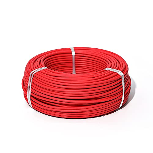 LORIER Photovoltaik-Kabel-Solarkabel 2.5mm2 4mm2 6mm2 / Tuv Kabel, verwendet for Photovoltaik-Anschluss, rot, schwarz, Hülle Draht und Kabel (Color : Red, Size : 10M_AWG13-2.5MM2)