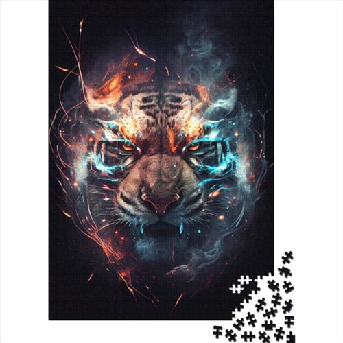 Elektrischer Energie-Tiger, Holzpuzzle, Puzzle für Erwachsene und Jugendliche, 1000-teiliges Puzzle für Erwachsene und Jugendliche, Puzzle – anspruchsvolles Spiel (Größe: 75 x 50 cm)