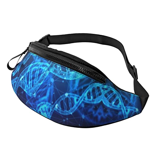 DNA Kette Foto Hüfttasche für Damen & Herren Hüfttasche Reisen Yoga Gym für Outdoor Workout Sport Reisen Laufen, Schwarz , Einheitsgröße