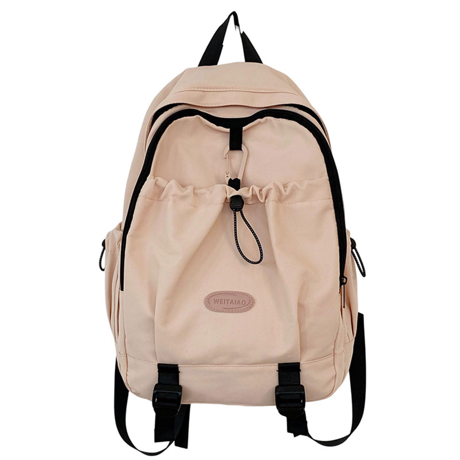 Zkydhbd Schulter-Handtasche, modischer Nylon-Rucksack für Damen und Herren, großes Fassungsvermögen, Reiserucksack mit verstellbaren Trägern, Schüler-Schultasche, rose, Einheitsgröße