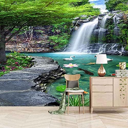 Wasserfall Seeblick 3D Tapeten Wanddekoration Fototapete Sofas Wohnzimmer Wandbild Schlafzimmer-400cm×280cm