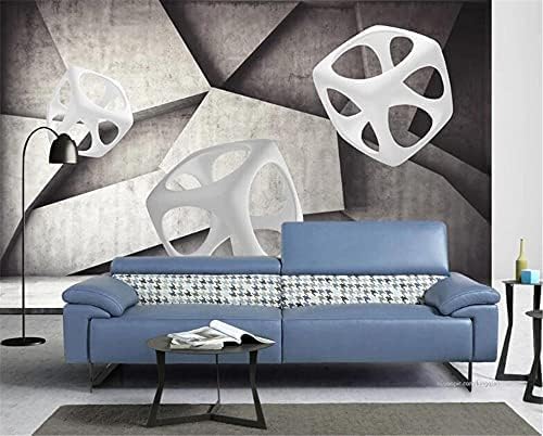 XLMING Kubischer Abstrakter Raum Küche Esszimmer Arbeitszimmer Wohnzimmer TV Hintergrund Wand 3D Tapete-200cm×140cm