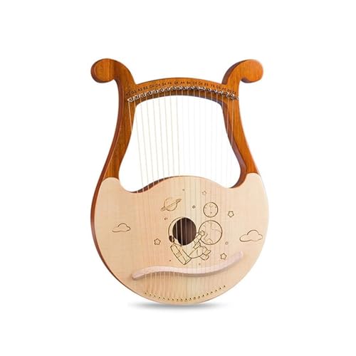 Lyra Harfe Holz Musikinstrument Lyra Harfe mit Stimmschlüssel Saiten Lyra Harfe(Color:Space)