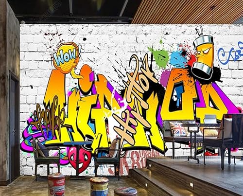 tyujlkjddlf Tapete Wandbild 3D Benutzerdefinierte Backsteinmauer Graffiti Ktv Bar Ktv Nachtclub Hintergrundwand-300Cmx210Cm