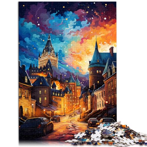 Puzzle | Puzzles, farbenfrohes Quebec City, 1000 große Teile, Puzzle für Erwachsene, Holzpuzzle, schwieriges, schweres Puzzle für Frauen und Männer, 1000 Teile (50 x 75 cm)