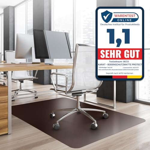 Office Marshal® Bodenschutzmatte in Trendfarben | 75 x 120 cm für Hartböden | ohne schädliche Weichmacher und PVC | Größe und viele Farben zur Auswahl (Kupferbraun, 114 x 150 cm)