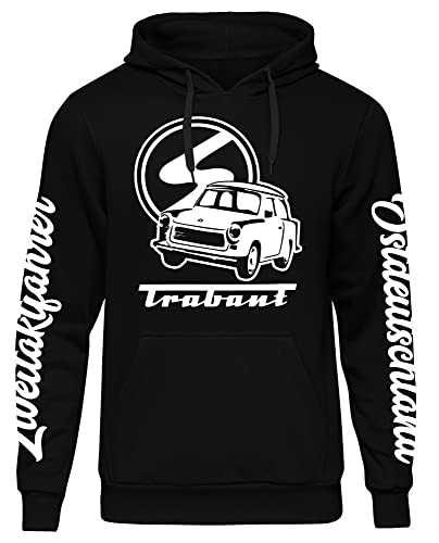 UGLYSHIRT Trabant Ostdeutschland Herren Kapuzenpullover | Zweitakter Hoodie Trabbi S50 S51 Simson Pullover | Schwarz (L)