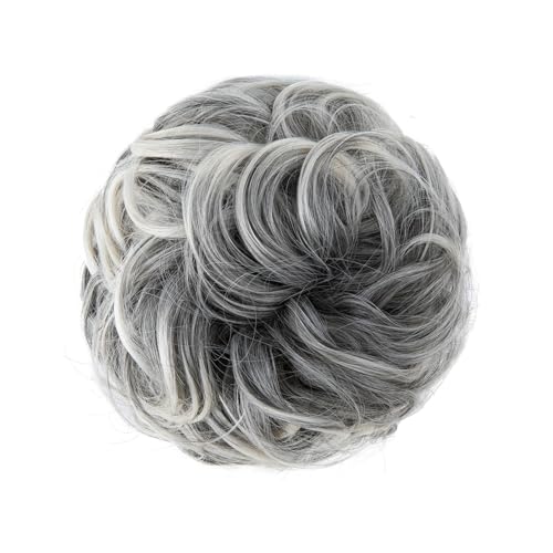 Haarteile Haarknoten Unordentlicher synthetischer Haarknoten for den täglichen Gebrauch, Chignon-Scrunchies, gefälschtes Haarband, Zopf, elastisches Haarteil, Schwanz for Frauen H9 Brötchen Haare(1B-1