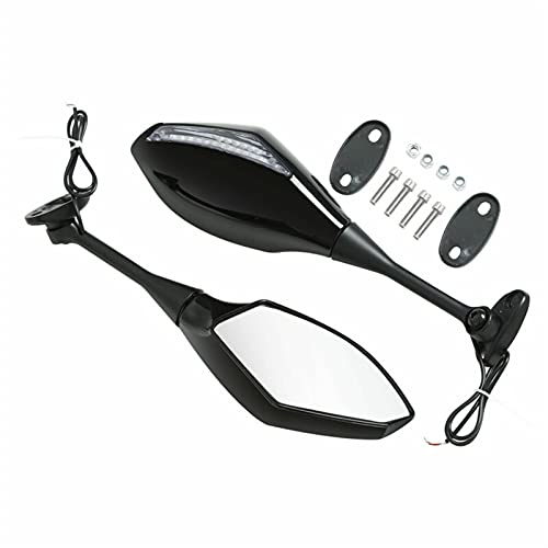 Skdvy Lenkerendenspiegel Scooter Kompatibel, Motorrad Blinker Rückspiegel(Housing Vivid Black)