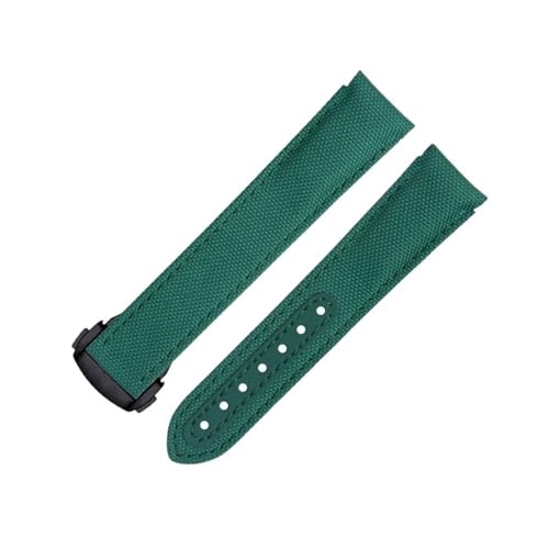 IOTUP Uhrenarmband aus Nylongewebe, 20 mm, passend für Omega-Armband für AT150 Seamaster 300 Planet Ocean De Ville Speedmaster Uhrenarmband mit gebogenem Ende, Weiß, 20 mm, Achat