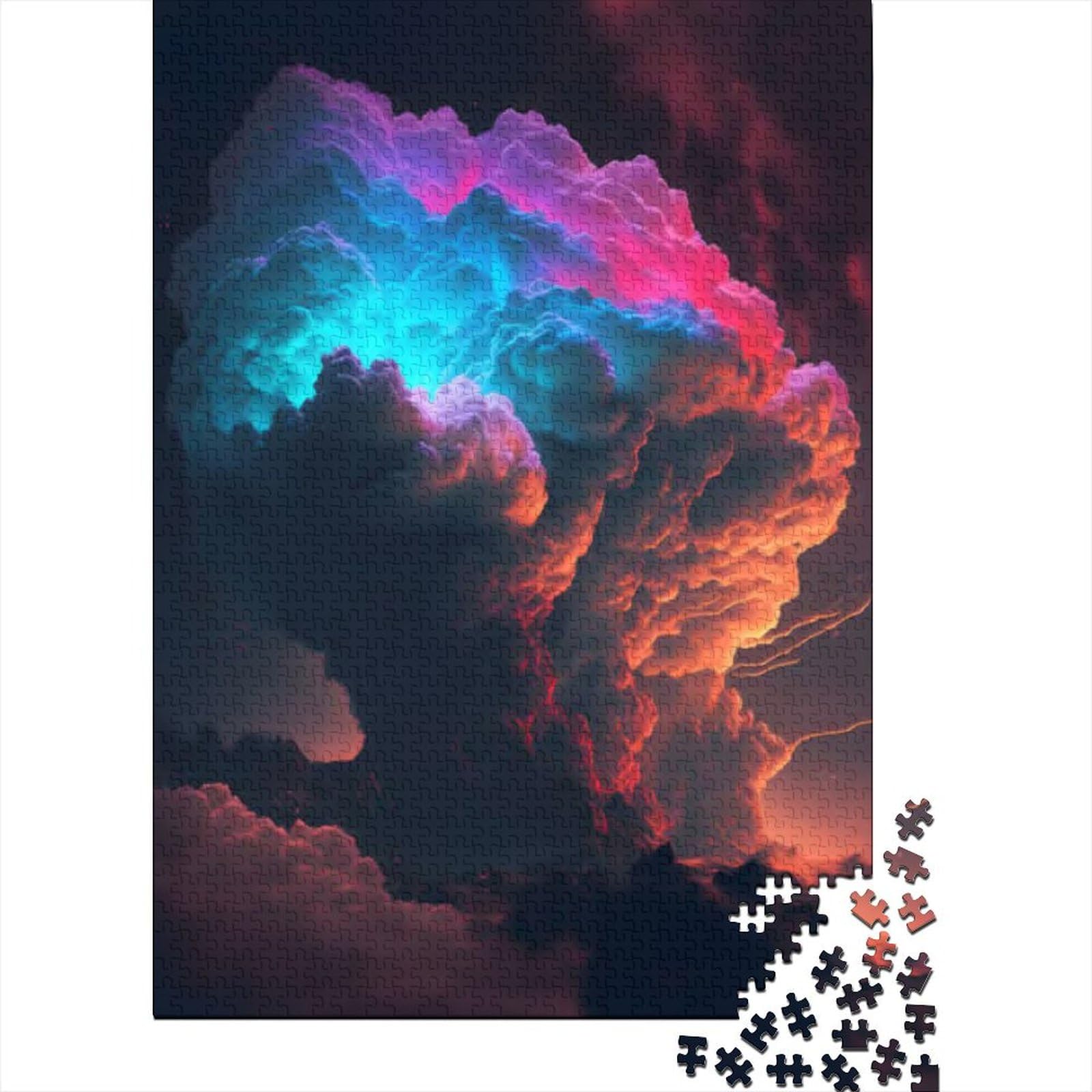 Puzzle-Geschenke „Symphony of Clouds“, 1000 Teile, Holzpuzzle, Lernspiel, Herausforderungsspielzeug für die Familie (Größe 75 x 50 cm)