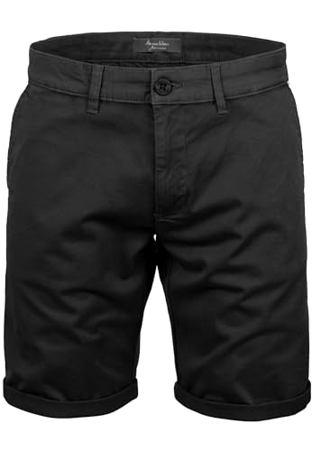 Amaci&Sons Herren Chinoshorts Männer Kurze Bermuda Hose Regular Fit 7030 Schwarz W36