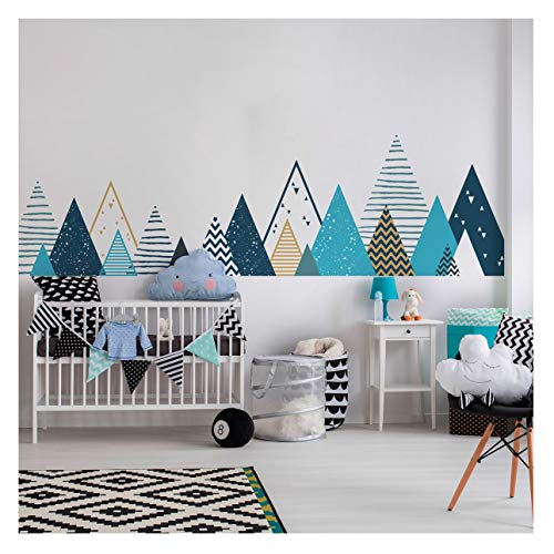 Wandtattoo, selbstklebend, für Kinder, Riesen-Dekoration, skandinavische Berge für Kinderzimmer, Tipika, 65 x 240 cm