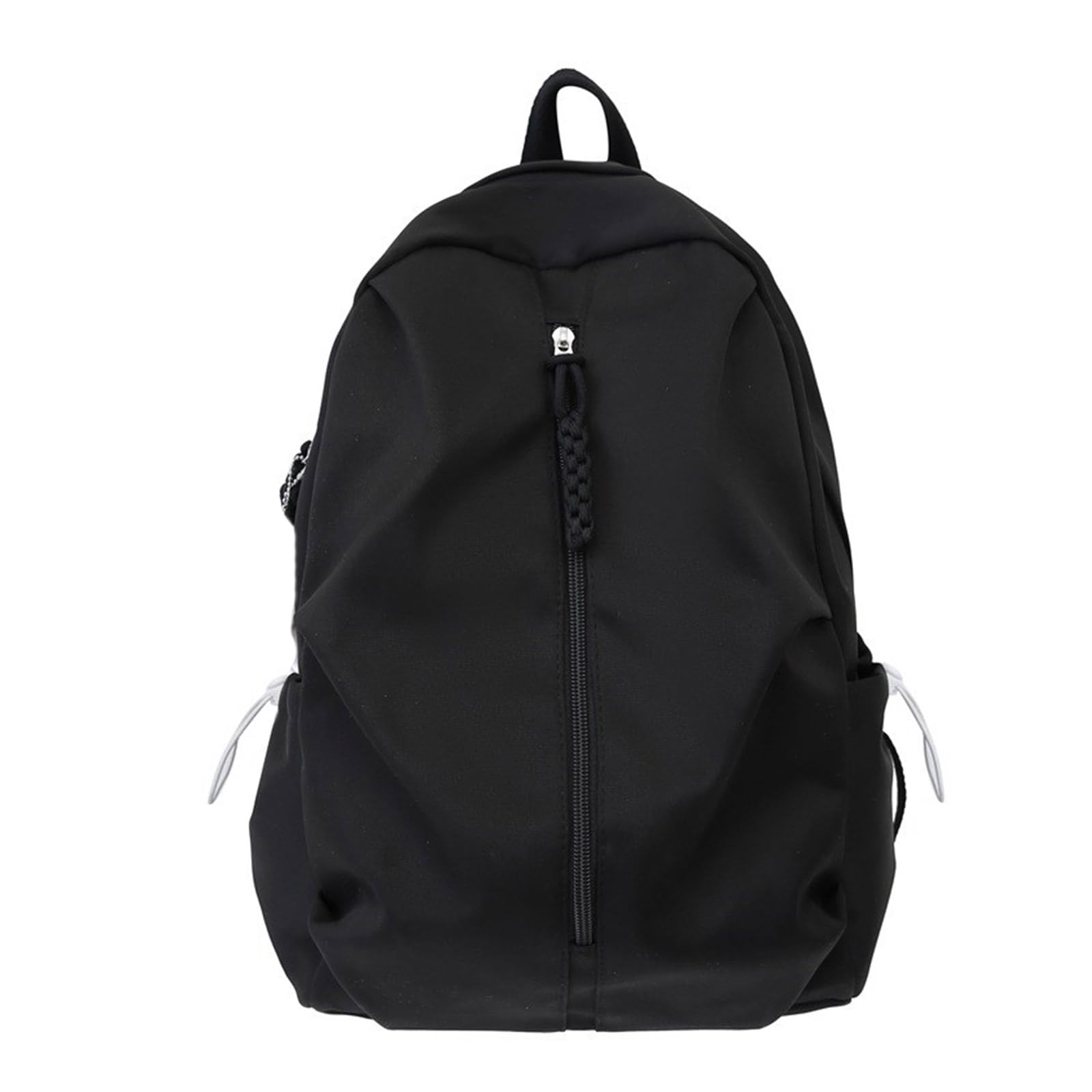 Amerikanischer Rucksack Aus Einfarbigem Nylon Mit Tasche Mit Kordelzug Große Kapazität Lässige Schüler Schultasche Büchertasche