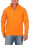 Happy Clothing Herren Pullover halber Reißverschluss ohne Kapuze, Größe:M, Farbe:Orange