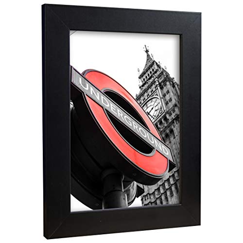 Bilderrahmen Fotorahmen 30x40 cm Schwarz bilderrahmen zum aufhängen MDF picture frames Farbe und 40 verschiedene Größen wählbar ohne Passepartout Rahmen London