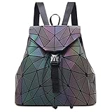 MARBER Frauen Rucksack Luminous Geometric Nightglowing Mode Bunte Rhombische Daypack Rucksack Taschen für Frauen Mädchen Campus Outdoor Reise