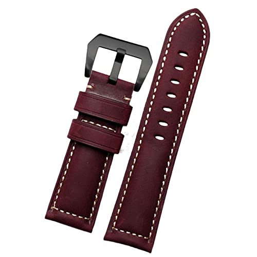 NEYENS Uhrenarmband aus echtem Leder, Retro-Stil, für Panerai PAM111 441, Rindsleder, 20 mm, 22 mm, 24 mm, 26 mm, 24 mm, Achat