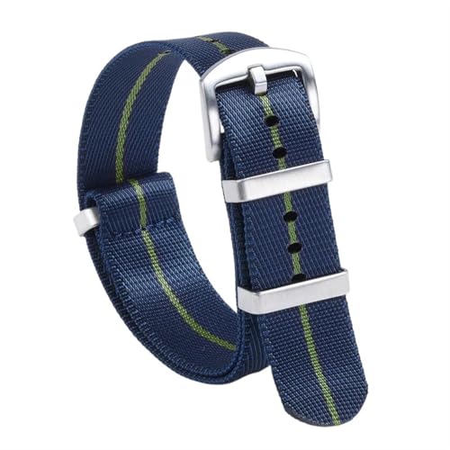 THBGTCNQ 18 mm, 20 mm, 22 mm, Nylon-Uhrenarmband for traditionelle Uhren, sportliches wasserdichtes Armband, Schnellwechsel-Uhrenzubehör(Blue Green,18mm)